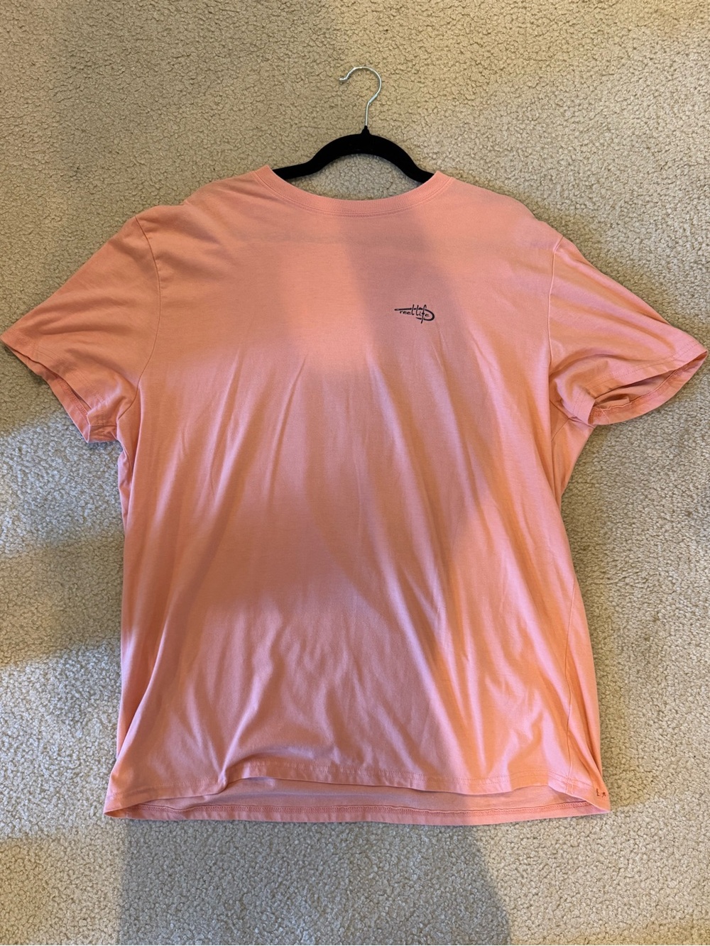 Men's Light Pink Short-Sleeve Crewneck T-Shirt with Chest Logo